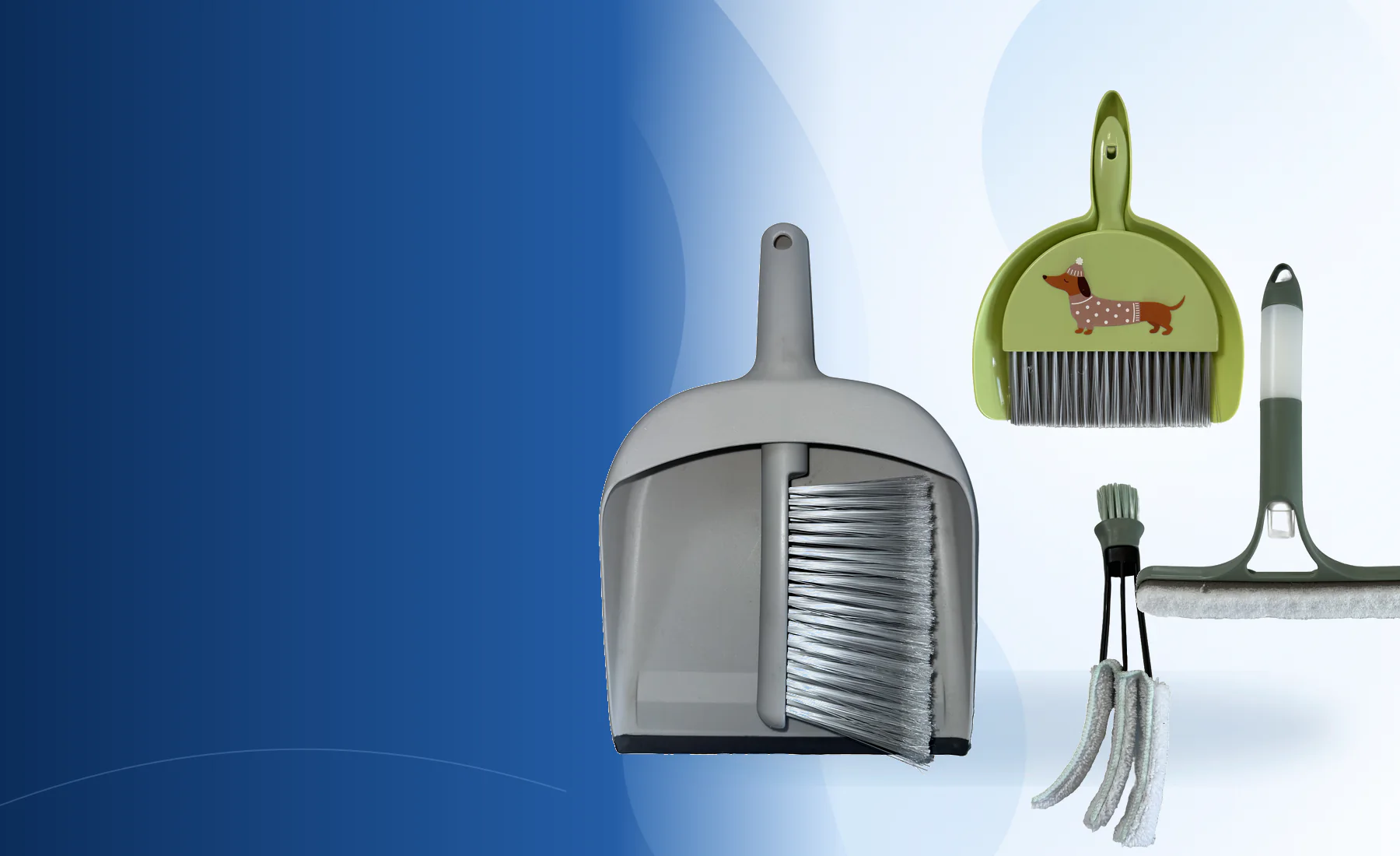 Home-Better dustpan, brush, mop, and surface cleaning tools