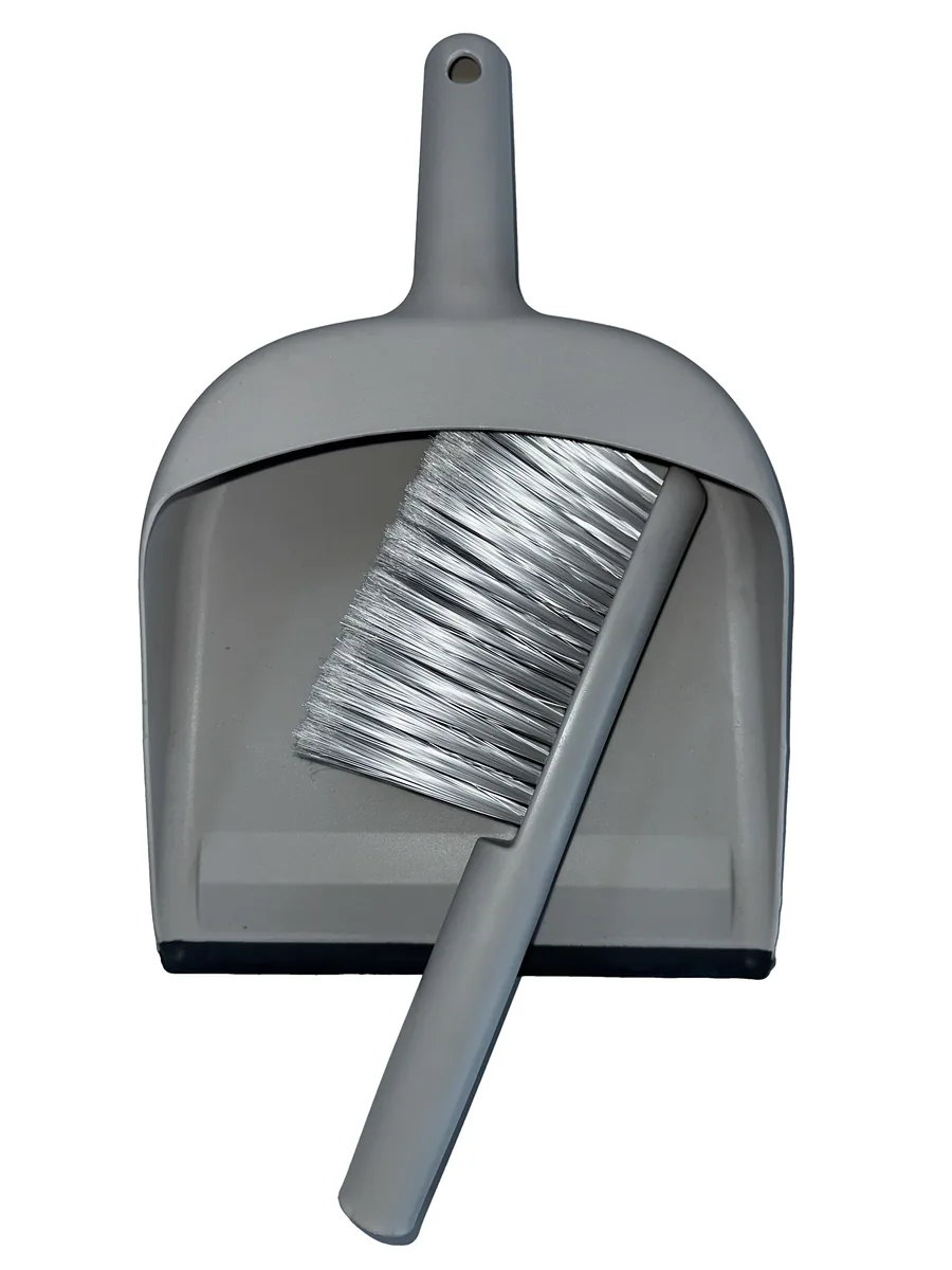 Wide dustpan and hand broom physical reference